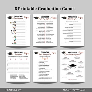 Graduation Party Games Printable, High School Senior Grad Party Games, College Graduation Day Activity, Fun Graduation Ideas Class of 2025