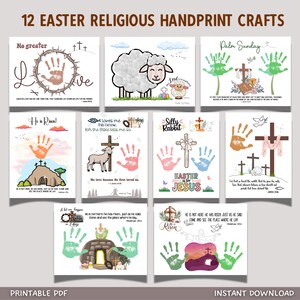 Religious Easter Crafts Printable, DIY Christian Keepsake Art for Kids Toddler Sunday School Church Preschool Homeschool Holy Week Activity