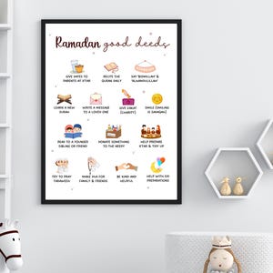 Ramadan Good Deeds Poster Printable, Islamic Wall Art Educational Chart ...