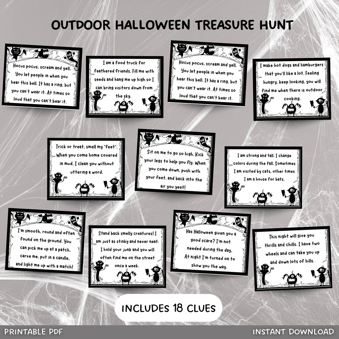 Outdoor Halloween Treasure Hunt for Kids, Halloween Scavenger Hunt ...