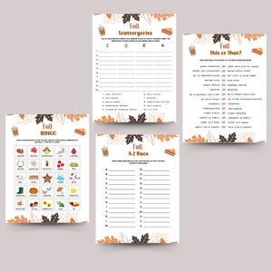 Fall Games Bundle Printable, Fun Autumn Games, Fall Time Family ...