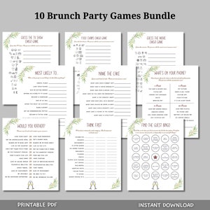 Brunch Partyspiele zum Ausdrucken, Icebreaker Partyspiele Bundle, Brunch Spiele für Erwachsene, Damen Brunch Spiele, Sofortiger Download PDF