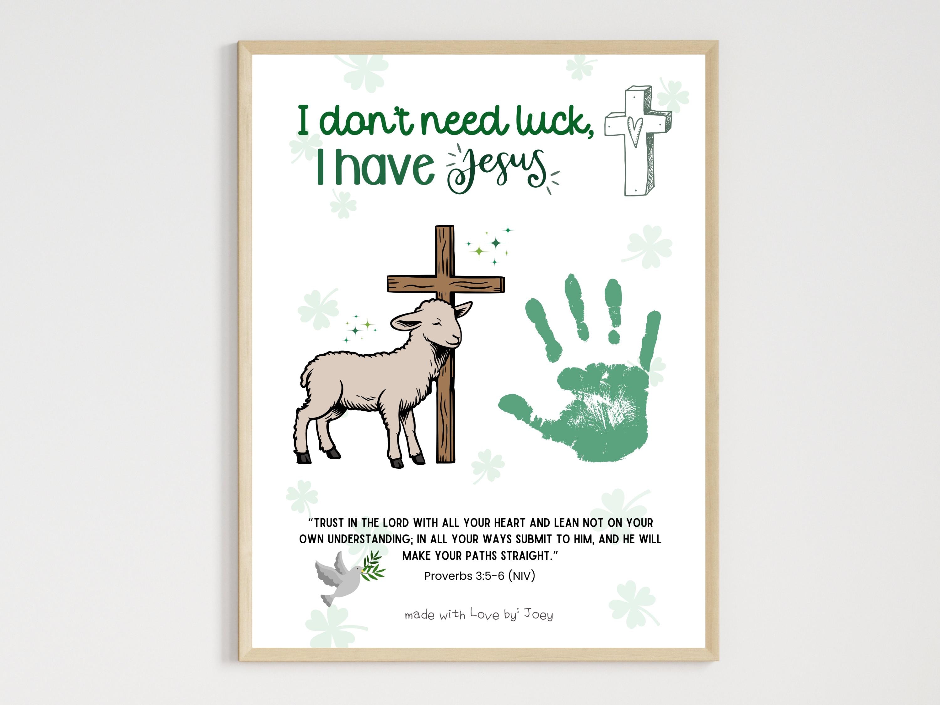 St Patricks Day Christian Bible Scripture Handprint Craft Printable,…