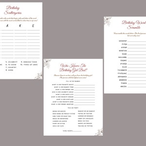 Birthday Games for Her Printable Womens Birthday Party Games - Etsy