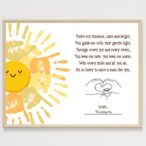 Mom Handprint Craft for Kids Printable Mothers Day Poem DIY Hand Art Activity Birthday Gift from Children Wall Decor Teacher Parent Resource