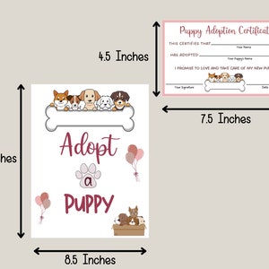Puppy Party Signs Printable Adopt a Puppy Party Games Dog - Etsy
