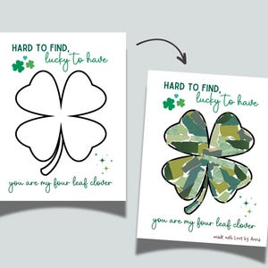 St Patricks Day Shamrock Craft Printable, DIY Clover Paper Art March ...