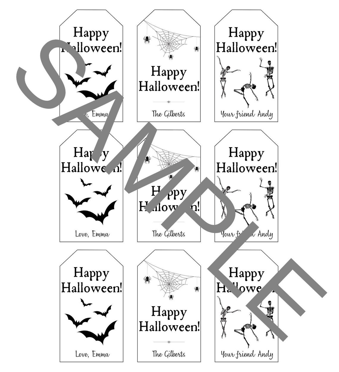 Halloween Gift Tag Printable Template Editable Halloween Etsy