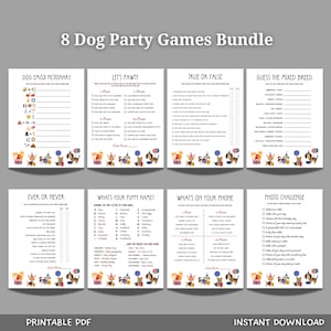 Dog Birthday Party Games Printable, Puppy Pawty Games, Puppy Shower Games, Puppy Birthday Games, Dog Adoption Day, Dog Party Activities