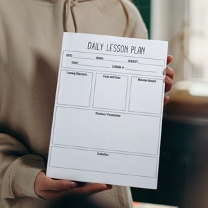 Daily Lesson Plan Template, Simple Lesson Plan Template for Educators ...