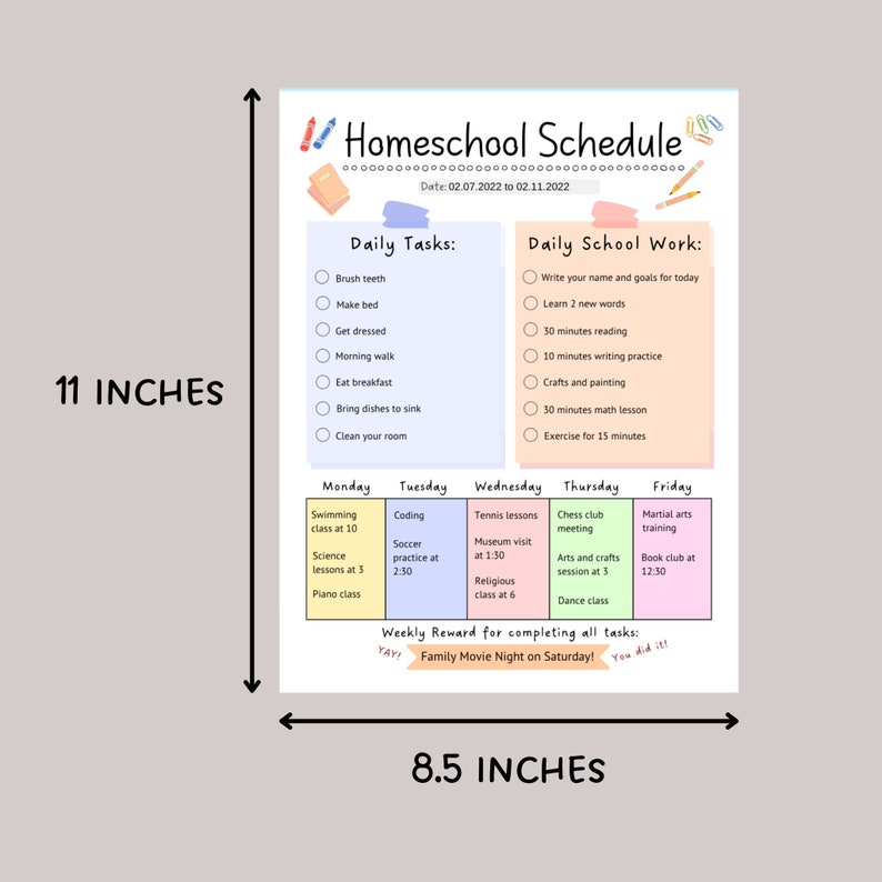 Homeschool Schedule, Homeschool Planner Printable, Homeschool Daily Schedule Kids Editable, Preschool Printable Lesson Planner PDF image 5