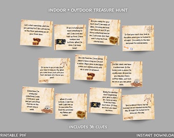 Indoor & Outdoor Treasure Hunt For Kids, Scavenger Hunt Clues, Birthday Treasure Hunt, Teen Tween Treasure Hunt, Printable Games For Kids