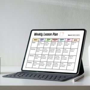 Weekly Lesson Plan Printable, Editable Weekly School Schedule, Simple Weekly Lesson Planner, Lesson Plan Sheet, Homeschool Weekly Planner image 5