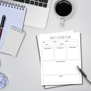 Daily Lesson Plan Template, Simple Lesson Plan Template for Educators ...