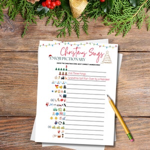Christmas Emoji Pictionary Bundle, Printable Fun Party Game, Emoji Quiz ...