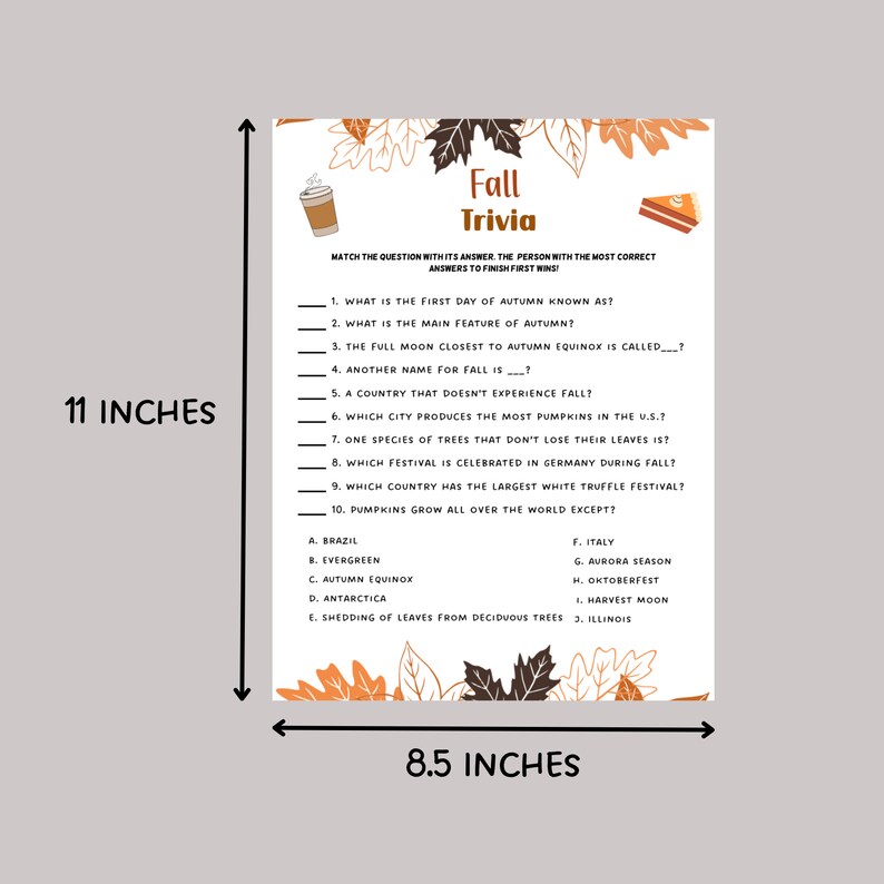 Fall Games Bundle Printable, Fun Autumn Games, Fall Activity Adults ...