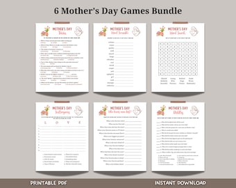 Mother's Day Games Bundle Printable, Mothers Day Game for Kids and Adults, Party Games, Family Games Night, Classroom Games, Mom Mama Trivia