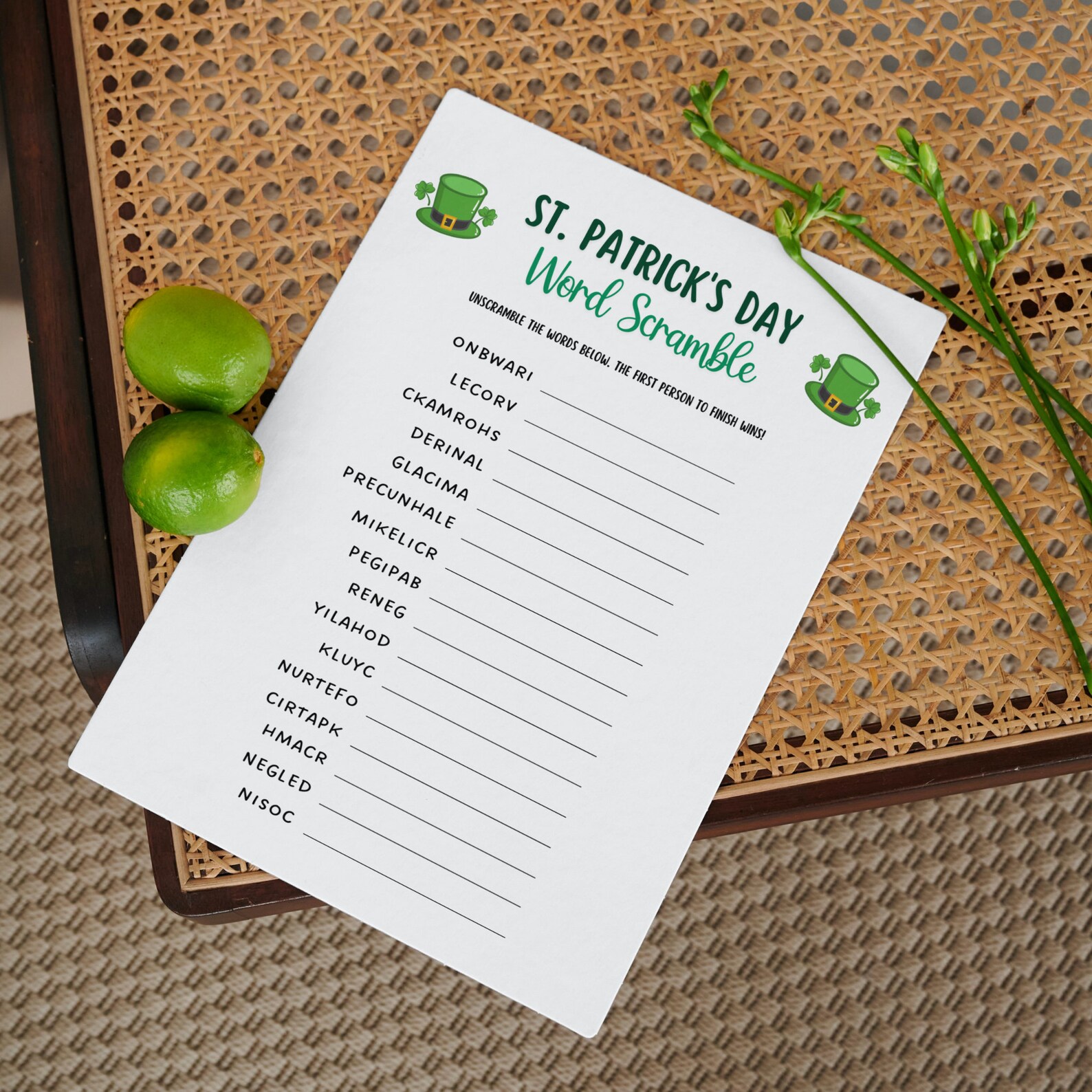 St Patricks Day Word Scramble Game Printable, St. Pattys Day Unscramble ...