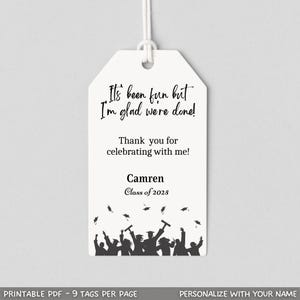 Graduation Thank You Tags, Class of 2025 Favors, High School Grad, Graduation Party Favor Tags, College Grad Party Decor, Custom Grad Tags
