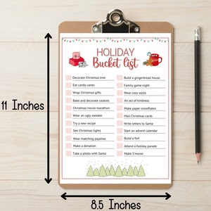 Holiday Bucket List Printable Editable Christmas Bucket List - Etsy