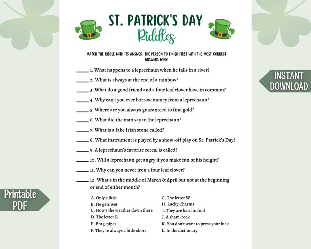 riddles for saint patricks day
