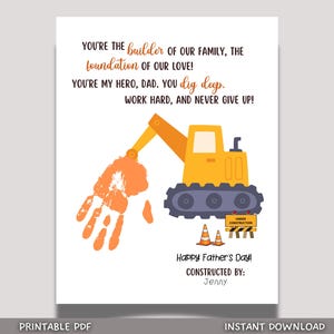 Fathers Day Handprint Craft for Kids Printable DIY Dad Card Hand Art Activity Personalized Birthday Gift from Baby Toddler Preschool Daycare