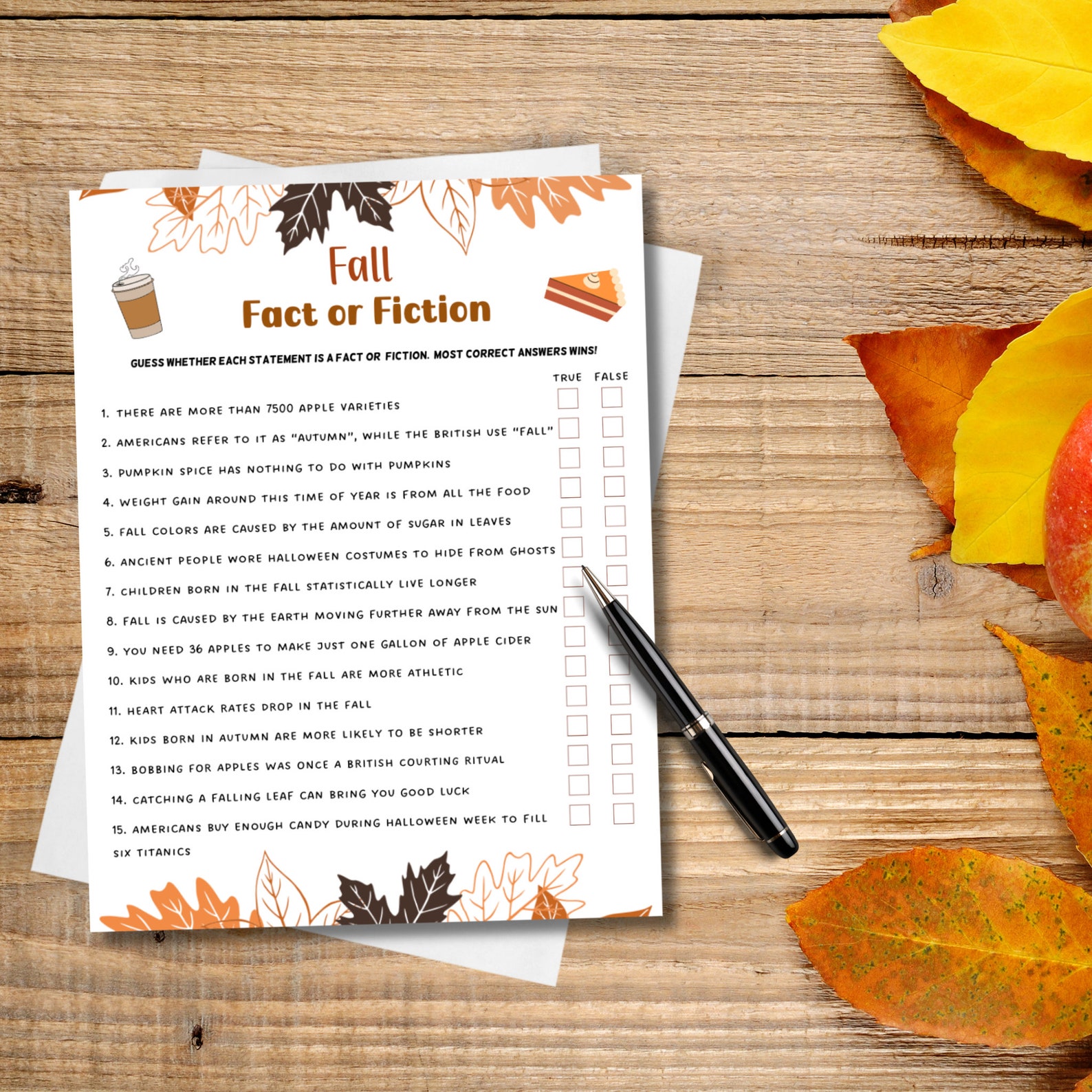 Fall Games Bundle Printable, Fun Autumn Games, Fall Activity Adults ...