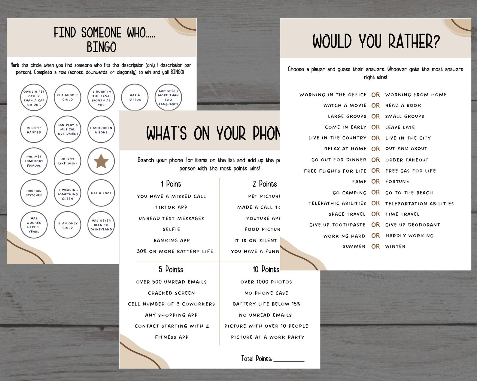 Office Party Games Printable Work Party Games Team Building - Etsy