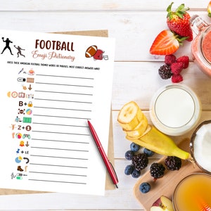 Football Emoji Pictionary Game Printable Football Party Game - Etsy