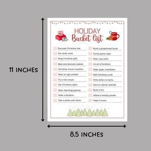 Holiday Bucket List Printable, Editable Christmas Bucket List, Winter ...