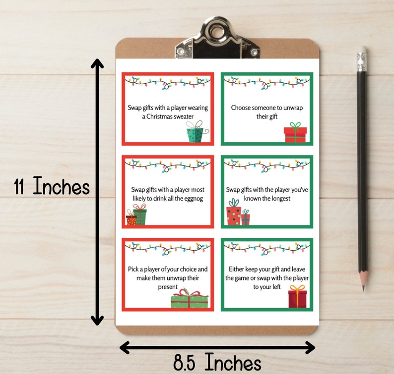 Christmas Gift Exchange Game Printable White Elephant Yankee Etsy