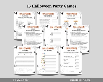 Halloween Party Games Printable, Party Games Bundle Teens/Adults, Halloween Theme Fun Party Games, Teen Party Games, Emoji Pictionary Quiz