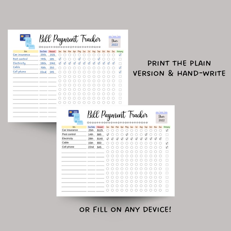 Household Planner Printable, Home Management Bundle, Editable Cleaning Schedule, Monthly Bill Tracker, Yearly Bills, Weekly Meal Planner image 4