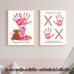 Valentines Handprint Holiday Crafts Printable, DIY Heart Art for Kids ...