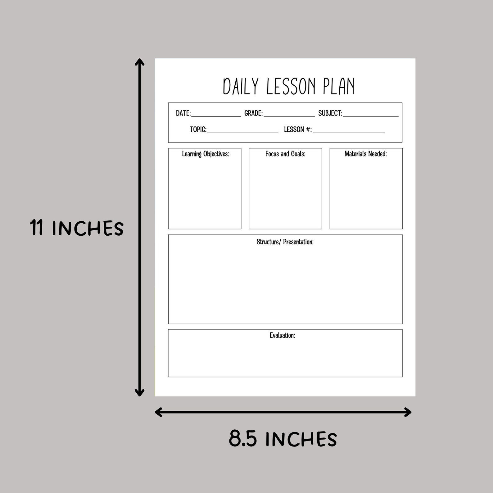 Daily Lesson Plan Template, Simple Lesson Plan Template for Educators ...