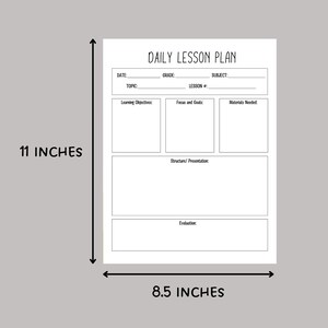Daily Lesson Plan Template, Simple Lesson Plan Template for Educators ...