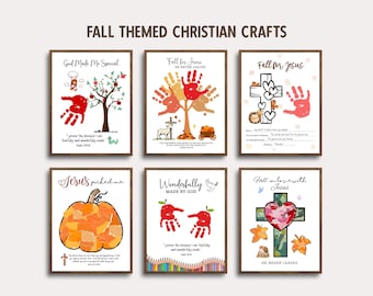 Fall Bible Handprint Crafts Printable for Kids, Christian DIY Art Sunday School Church Autumn Activity Toddler Preschool Homeschool Keepsake