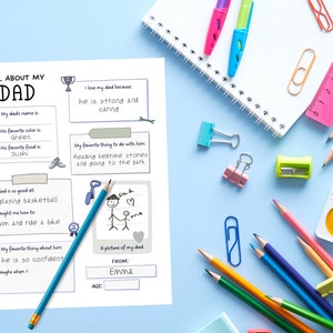 All About My Dad Printable Fathers Day Questionnaire All - Etsy