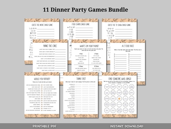Dinner Party Games Printable, Icebreaker Questions/ Games, Adult Party Games, Fun Cocktail Party Games, Birthday Party Games, Emoji Games