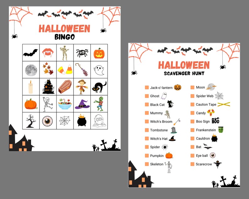 Halloween Games Bundle Kids Printable Halloween Party Games Etsy