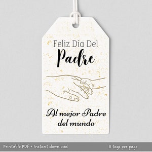 Etichetta regalo per la festa del papà in spagnolo, etichette Feliz día del padre, etichetta regalo stampabile, regalo per papà, etichetta per la festa del papà, download digitale