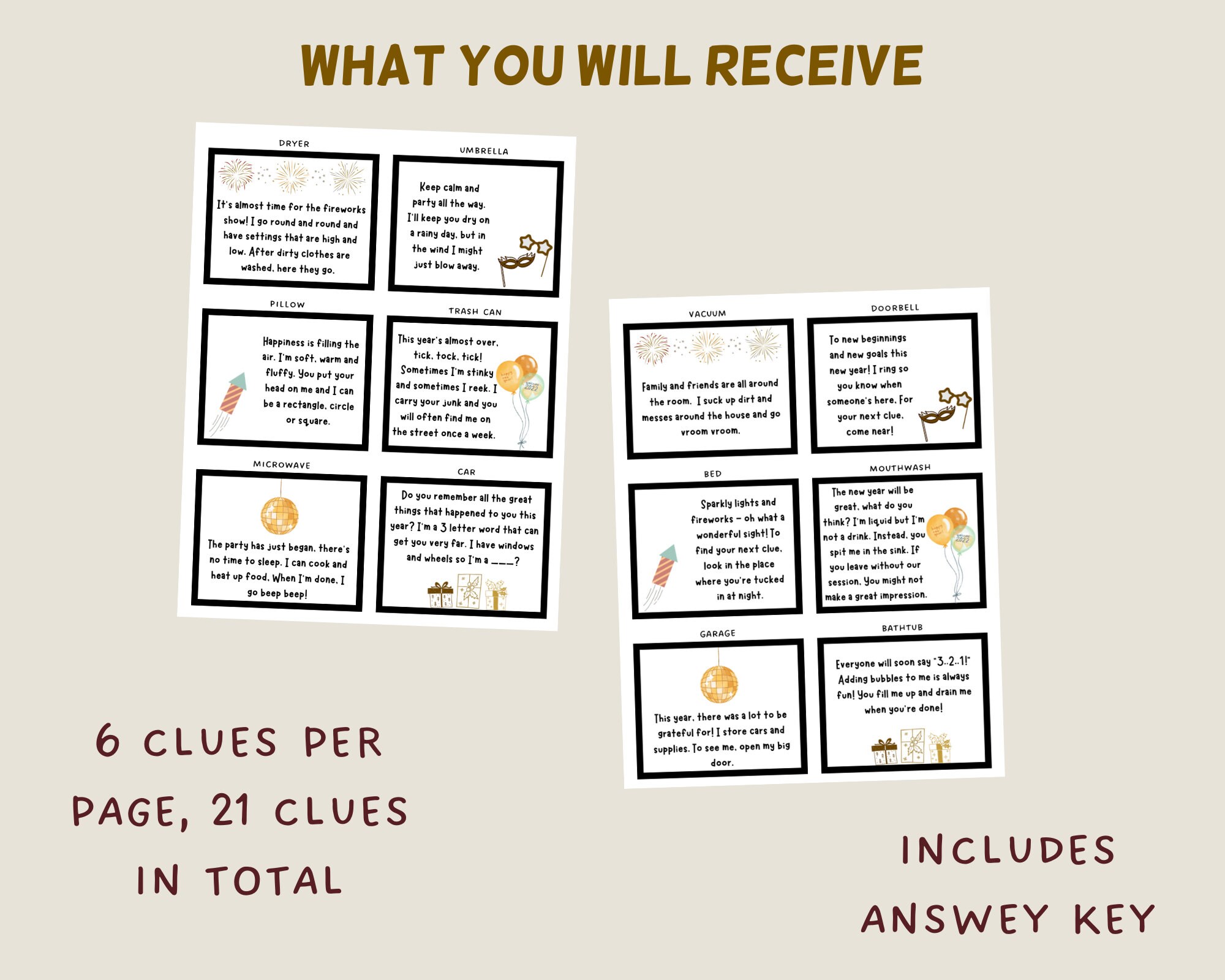 New Years Eve Scavenger Hunt Printable New Year's Eve - Etsy