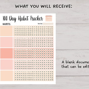 Habit Tracker Editable &amp; Printable Daily Habit Chart Goal - Etsy