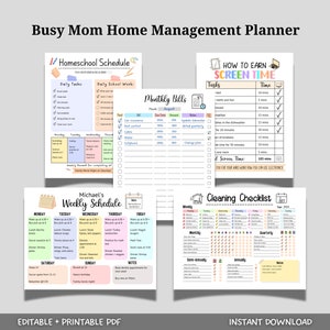 Home Management Household Binder Printable, Busy Mom Life Digital ...