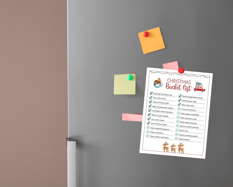 Christmas Bucket List Editable Printable Custom Bucket List - Etsy