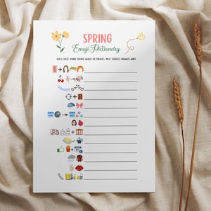 Spring Emoji Riddles Spring Emoji Pictionary Game Printable, Spring Activities for Kids ...