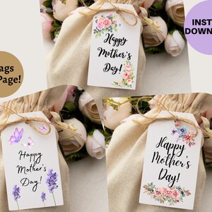Happy Mother's Day Gift Tags Mom Printable Gift Tags - Etsy