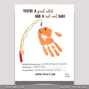 Fathers Day Handprint Craft for Kids Printable, DIY Dad Card Art Activity Personalized Birthday Gift from Baby Toddler Preschool Daycare