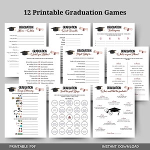 Graduation Party Games Bundle Printable, High School Senior Grad Party Games, College Graduation Day Activity, Fun Grad Ideas Class of 2025