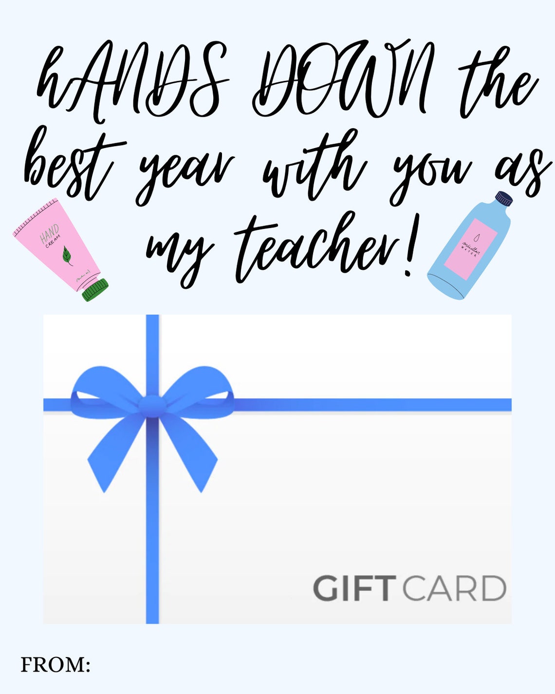 Printable Teacher Thank You Card Teacher Appreciation Gift Etsy